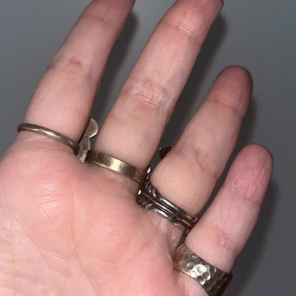 Hammered Sterling Silver Moonstone Ring - Picture 5 of 5